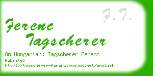 ferenc tagscherer business card